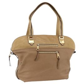 Chloé Chloe Angie Tote Tasche aus braunem Leder mit Gold Auth 174567