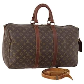 LOUIS VUITTON Monogram Keepall Bandouliere 45 Borsa Boston M41418 LV Auth bs33409
