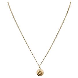 Collana Christian Dior metallo tono oro Auth BA11482
