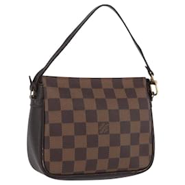 LOUIS VUITTON Pochette per Trucco Damier Ebene N51982 LV Auth ARZ134