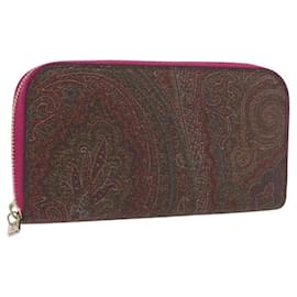 ETRO Paisley Long Wallet PVC Leather Bordeaux Auth am10960V - Etro