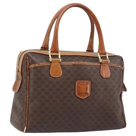 Céline Borsa a mano in tela Macadam CELINE PVC oro marrone Auth bs34012