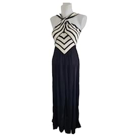 Robe longue rayée noire et blanche - Zimmermann