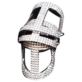 Anello a cerniera APM Monaco Argento e Zirconi Taglia 51