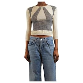 Neutrales Lurex-Stricktop - Größe UK 8 - Miu Miu
