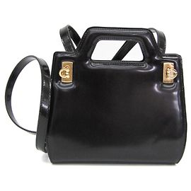 Borsa in pelle da donna Salvatore Ferragamo Gancini Wanda AU-21 3485