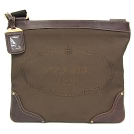 Borsa a spalla da donna in jacquard con logo Prada