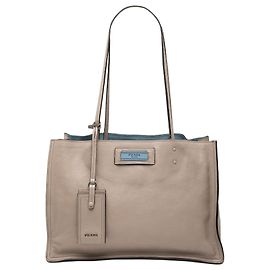 Borsa Etiquette in Vitello Lucido Grigio Prada