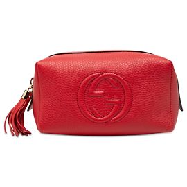 Pochette Cosmetica Soho in Pelle Rossa Gucci