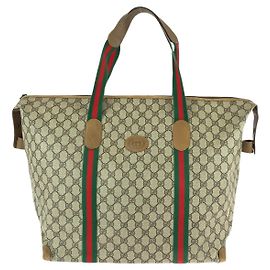 Borsa Boston in tela GG Supreme vintage di Gucci in pelle