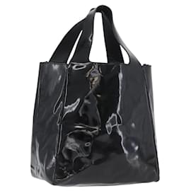 Borsa a mano PRADA in pelle verniciata nera argento Auth bs33735 - Prada