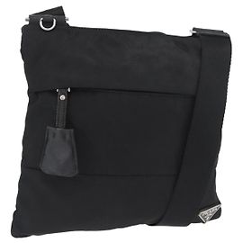 Borsa a Spalla PRADA in Nylon Nero Argento Autentica bs33911