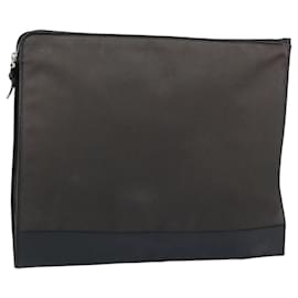 Borsa Clutch Bottega Veneta in tela marrone argento autentica BSZ138
