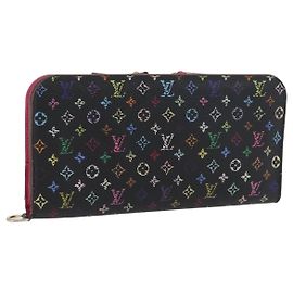 LOUIS VUITTON Multicolor Portemonnaie Insolite Schwarz M93754 Auth bs33961