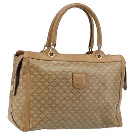 Céline Borsa a mano in tela Macadam CELINE PVC Beige Oro Auth ARZ059