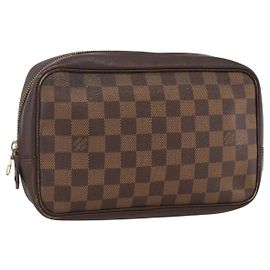 LOUIS VUITTON Borsa Clutch Trousse Toilette Damier Ebene N47623 LV Auth BA11397