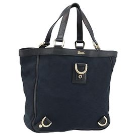 Borsa a mano Abbey in tela GG Gucci nera e oro 130739 Auth LNZ799V