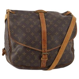 LOUIS VUITTON Monogram Saumur 35 Schultertasche M42254 LV Auth fm5198