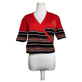 Vintage Dior Gestreiftes Oberteil M Rot