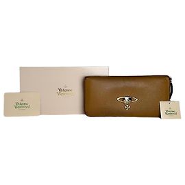 Portafoglio in pelle vintage Vivienne Westwood color cammello