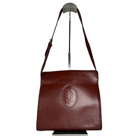 Borsa a spalla in pelle Cartier vintage bordeaux
