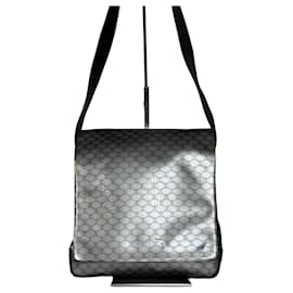 Céline Borsa a spalla in pelle verniciata monogramma Triomphe di Celine Paris vintage argento nero