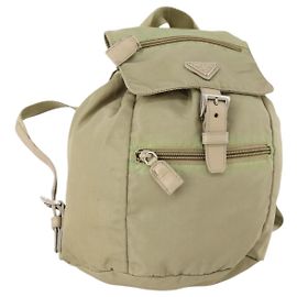 Zaino PRADA in nylon beige argento autentico bs33449