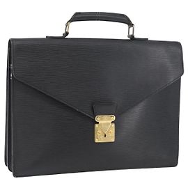LOUIS VUITTON Epi Serviette Conseiller Borsa Business Nera M54422 LV Auth bs33953