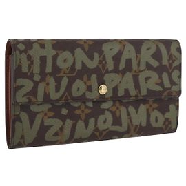 LOUIS VUITTON Cartera de Crédito Graffiti Khaki M92188 Auth BSZ567V