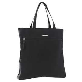 Borsa a mano Salvatore Ferragamo in tela nera e argento autentica bs33983