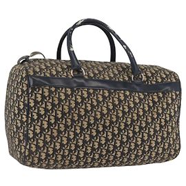 Bolso Boston de lona Trotter Christian Dior azul marino plateado auténtico ka3190