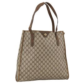 Gucci Borsa Tote GG Supreme in PVC beige 92 02 998 Auth 174552