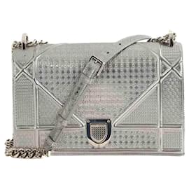 Bolso de Hombro Diorama en Cuero Plateado