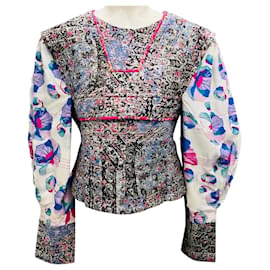 Top corto estampado floral Faxinalia azul multicolor de Isabel Marant