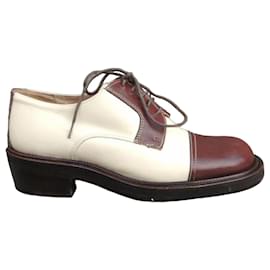 Sartore Derbies aus Leder Braun Creme Größe 37