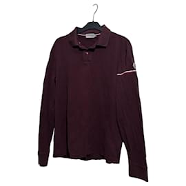 Polo Moncler Burdeos de Manga Larga