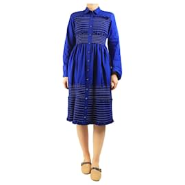 Royalblau gerafftes Midikleid - Größe UK 10 - Altuzarra