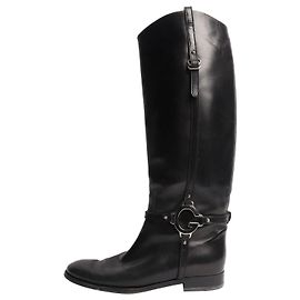 Gucci Schwarze Lederreitstiefel - Größe EU 39,5