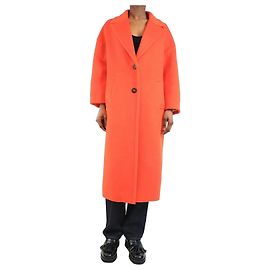 Golden Goose Cappotto cocoon a un bottone arancione sanguinosa - taglia UK 6