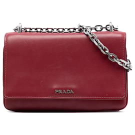 Prada Rosso Morbido Vitello Catena Crossbody
