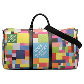 Louis Vuitton Keepall Bandoulière 50 Damier Graphite 3D Multicolore Nero