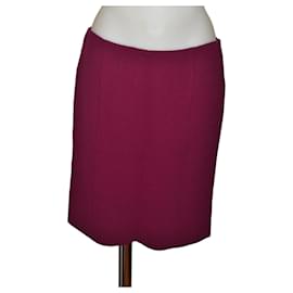 Falda Miu Miu de lana rojo oscuro