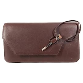Borsa busta in pelle marrone Hermès