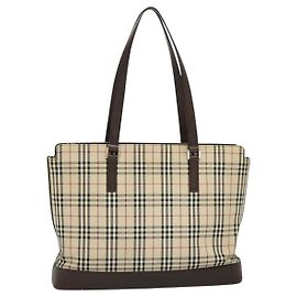 Bolso Tote de lona y cuero con estampado Nova Check de Burberry