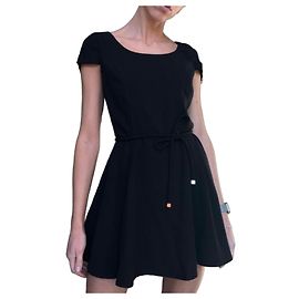 Vestido Mini Fit-and-Flare Elisabetta Franchi con Detalles en los Hombros