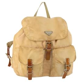 PRADA Rucksack aus Nylon Beige Silber Authentisch gh1768 - Prada