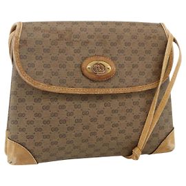Gucci Borsa a Spalla Micro GG Supreme PVC Beige Oro 007 92 5548 Auth th6642