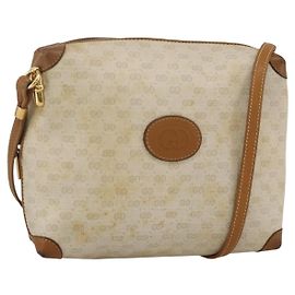 Gucci Borsa a Spalla Micro GG Supreme PVC Beige Oro 007 104 4916 Auth bs34174