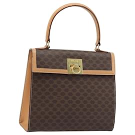 Céline Borsa a mano in tela Macadam CELINE in pelle PVC marrone oro Auth AMZ142A