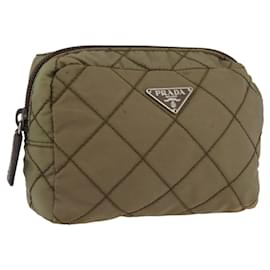 Prada Pochette in nylon khaki Auth AMZ393